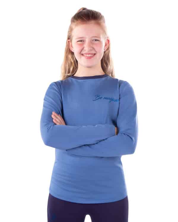 QHP Yazz sport shirt - blå 128