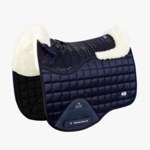 Premier Equine Capella Close Contact Merino Wool Dressur Underlag - Navy/natur merino