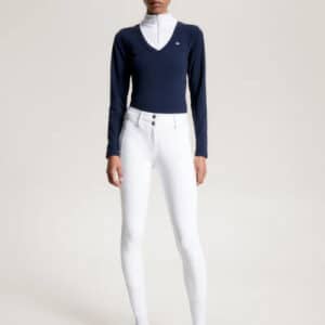 Tommy Hilfiger - Dame, vinter ridebukser, full grip, optic white - XXS