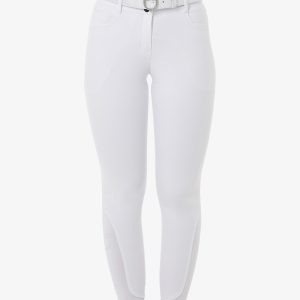 Equestro - Dame ridebukser Hvid, full gripp, højtaljet - Hvid - 38 / Hvid