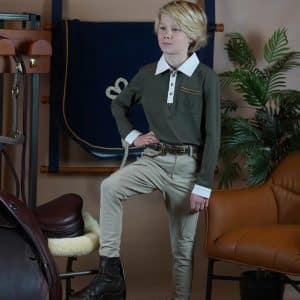 Joline - Børn, Ridebukser, Boys pants, Beige - 104-110 / Beige