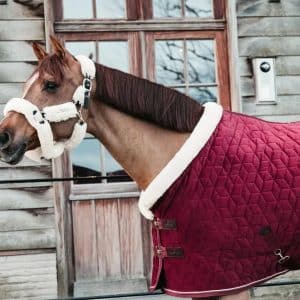 Kentucky - Stævne tæppe, show rug, Velour, Brodeaux - Bordeaux / 80cm