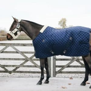 Kentucky - Stalddækken, stable rug, 200g foret m. kaninpels, navy - Navy / 125cm