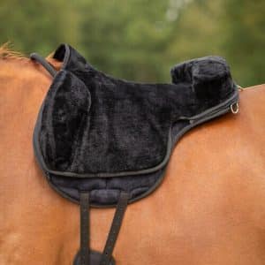 QHP Bareback sadel - Super Soft - Shetland, Sort/natur