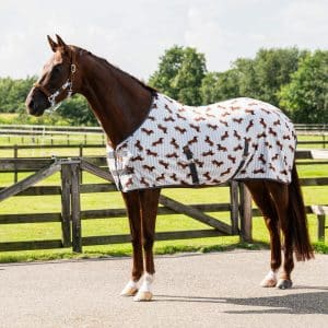 QHP Stable Buddy fleecedækken med gravhunde - 135 cm