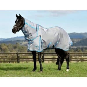 Weatherbeeta - Fluedækken, Comfitec Hexi Shield, Combo Neck - 5'9 / Silver/Teal Blue