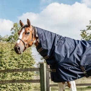 Kentucky - Turnout dækken med fleece, quick dry m. hals, navy, 0 gram - Navy / 130cm