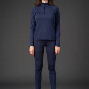 Equipage Redmond langærmet ridebluse med half-zip Navy XS